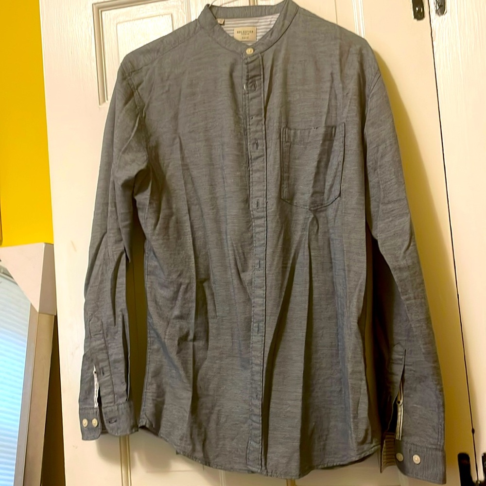 Nehru collar stylish all cotton shirt from Selected Homme size US 17.5